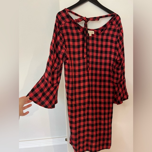 Anthropologie: Cloth & Stone Buffalo Plaid Dress - Picture 3 of 6